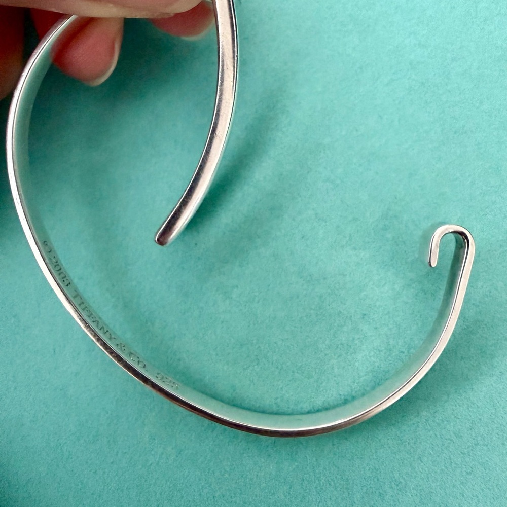 Tiffany & Co. 2003 Open Rectangle Bangle Bracelet 925 Sterling Silver - Picture 7 of 13